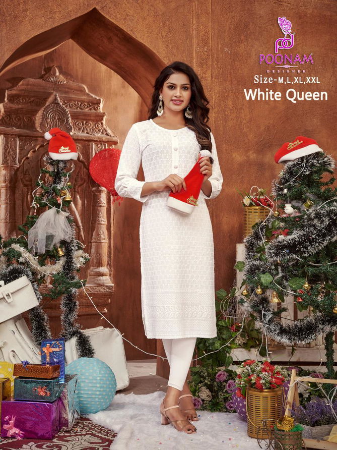 Poonam White Queen Festive Wear Wholesale Designer Kurtis
